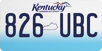 KY license plate 826UBC
