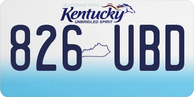 KY license plate 826UBD