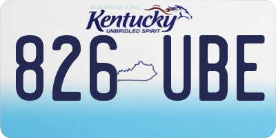 KY license plate 826UBE
