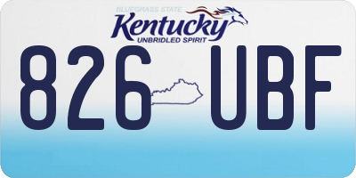 KY license plate 826UBF