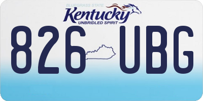 KY license plate 826UBG