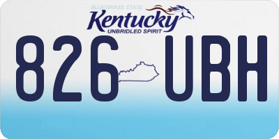 KY license plate 826UBH