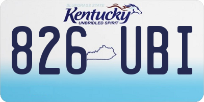 KY license plate 826UBI