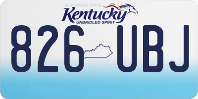 KY license plate 826UBJ