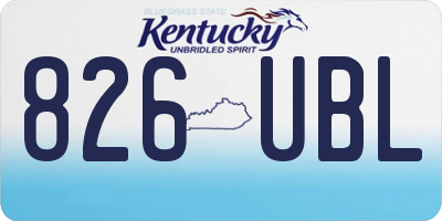 KY license plate 826UBL