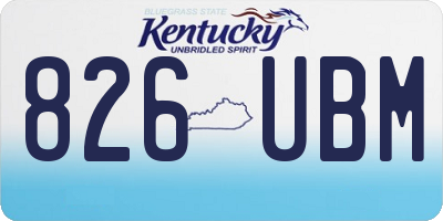 KY license plate 826UBM
