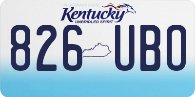 KY license plate 826UBO