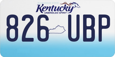 KY license plate 826UBP