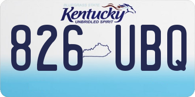 KY license plate 826UBQ