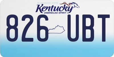 KY license plate 826UBT