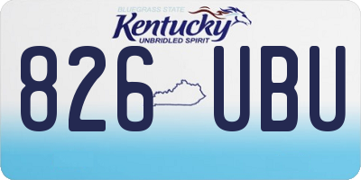 KY license plate 826UBU
