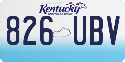 KY license plate 826UBV