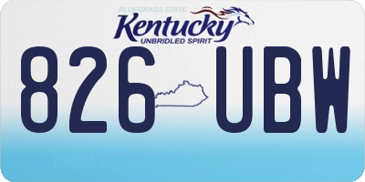 KY license plate 826UBW