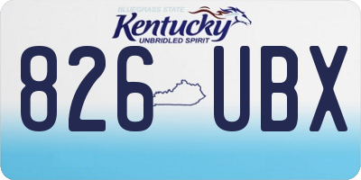 KY license plate 826UBX