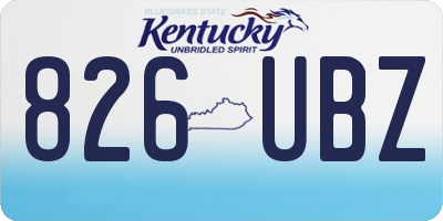 KY license plate 826UBZ