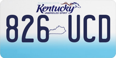 KY license plate 826UCD