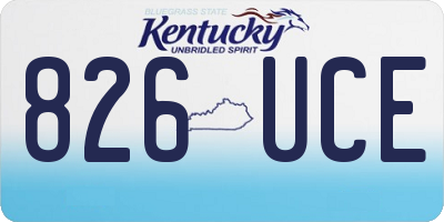KY license plate 826UCE