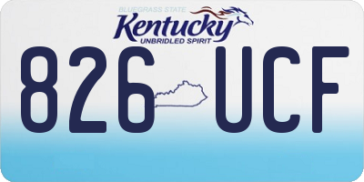 KY license plate 826UCF