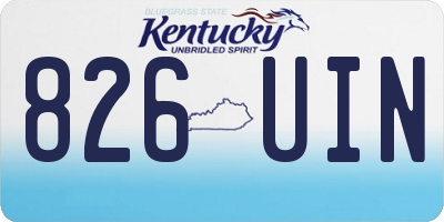 KY license plate 826UIN