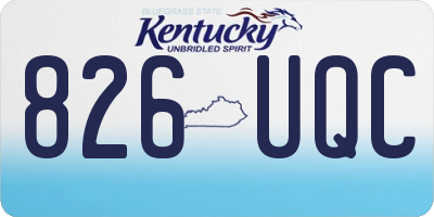 KY license plate 826UQC