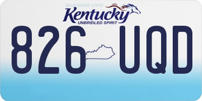 KY license plate 826UQD