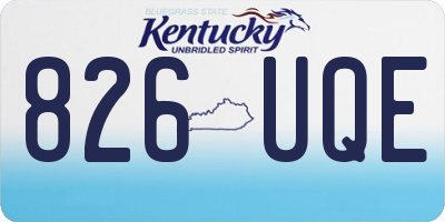 KY license plate 826UQE