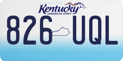 KY license plate 826UQL