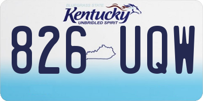 KY license plate 826UQW