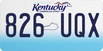 KY license plate 826UQX