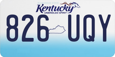 KY license plate 826UQY