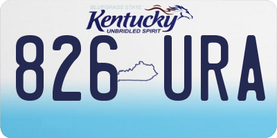 KY license plate 826URA
