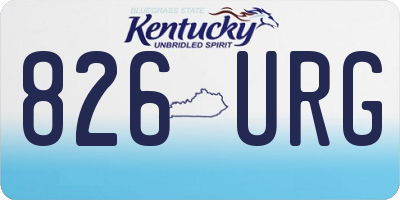 KY license plate 826URG