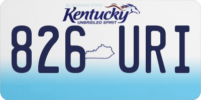 KY license plate 826URI
