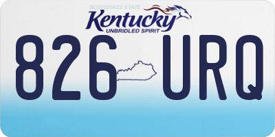 KY license plate 826URQ