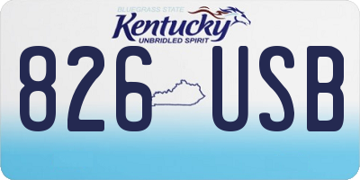 KY license plate 826USB
