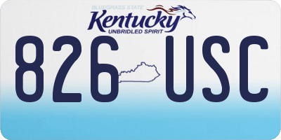 KY license plate 826USC