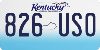KY license plate 826USO