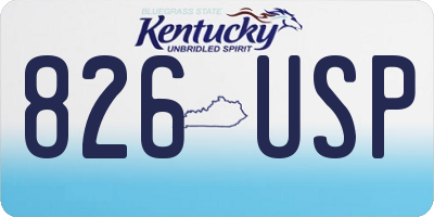 KY license plate 826USP