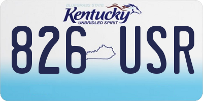 KY license plate 826USR