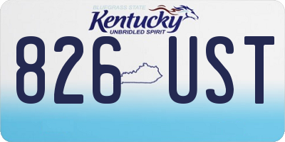 KY license plate 826UST