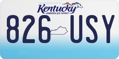 KY license plate 826USY