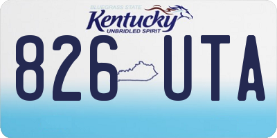 KY license plate 826UTA