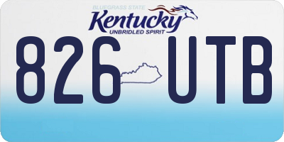 KY license plate 826UTB