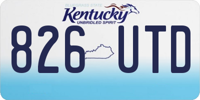 KY license plate 826UTD