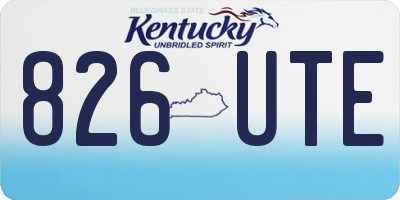 KY license plate 826UTE