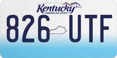 KY license plate 826UTF