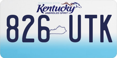 KY license plate 826UTK