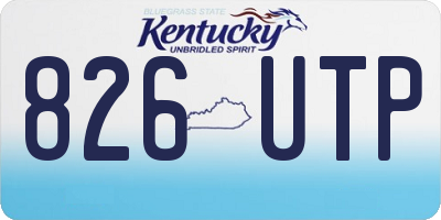 KY license plate 826UTP