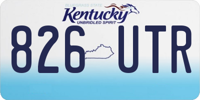 KY license plate 826UTR