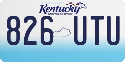 KY license plate 826UTU